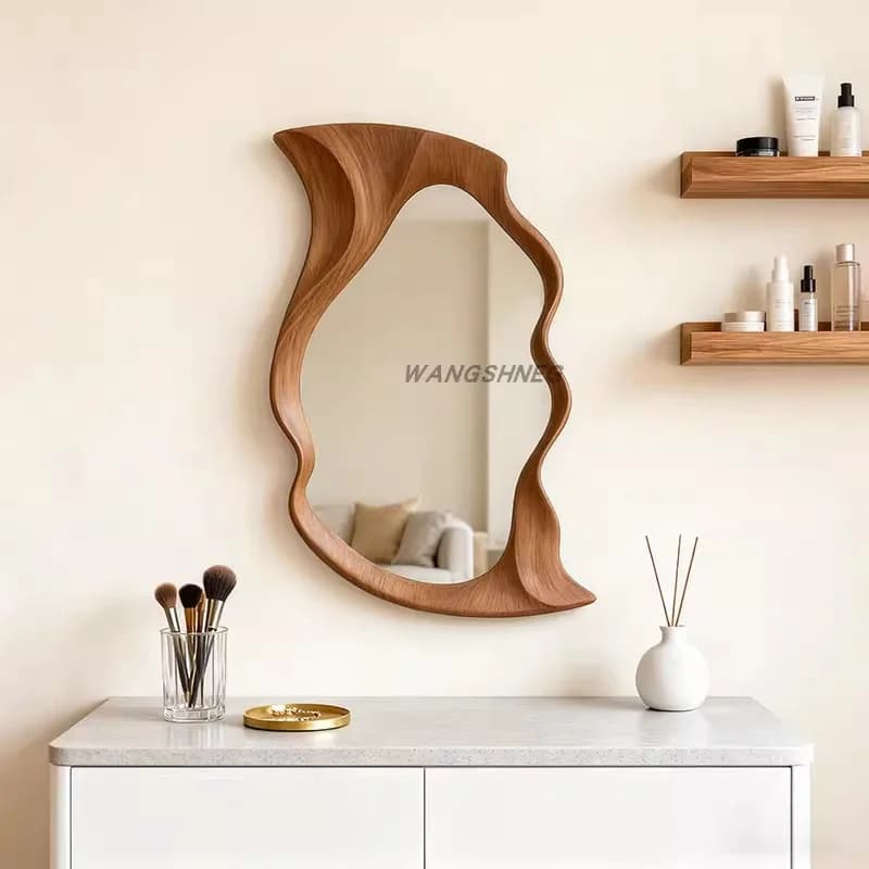 Specchio universale da parete Decora specchio da bagno in legno di design di lusso per ragazze Specchio estetico gotico per salone Specchio Home Decor
