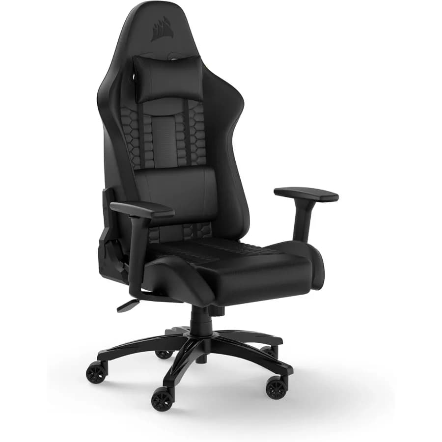 TC100 Sedia da gioco rilassata in similpelle Racing Design ispirato Cuscino lombare Cuscino per il collo in memory foam staccabile Sedile regolabile H