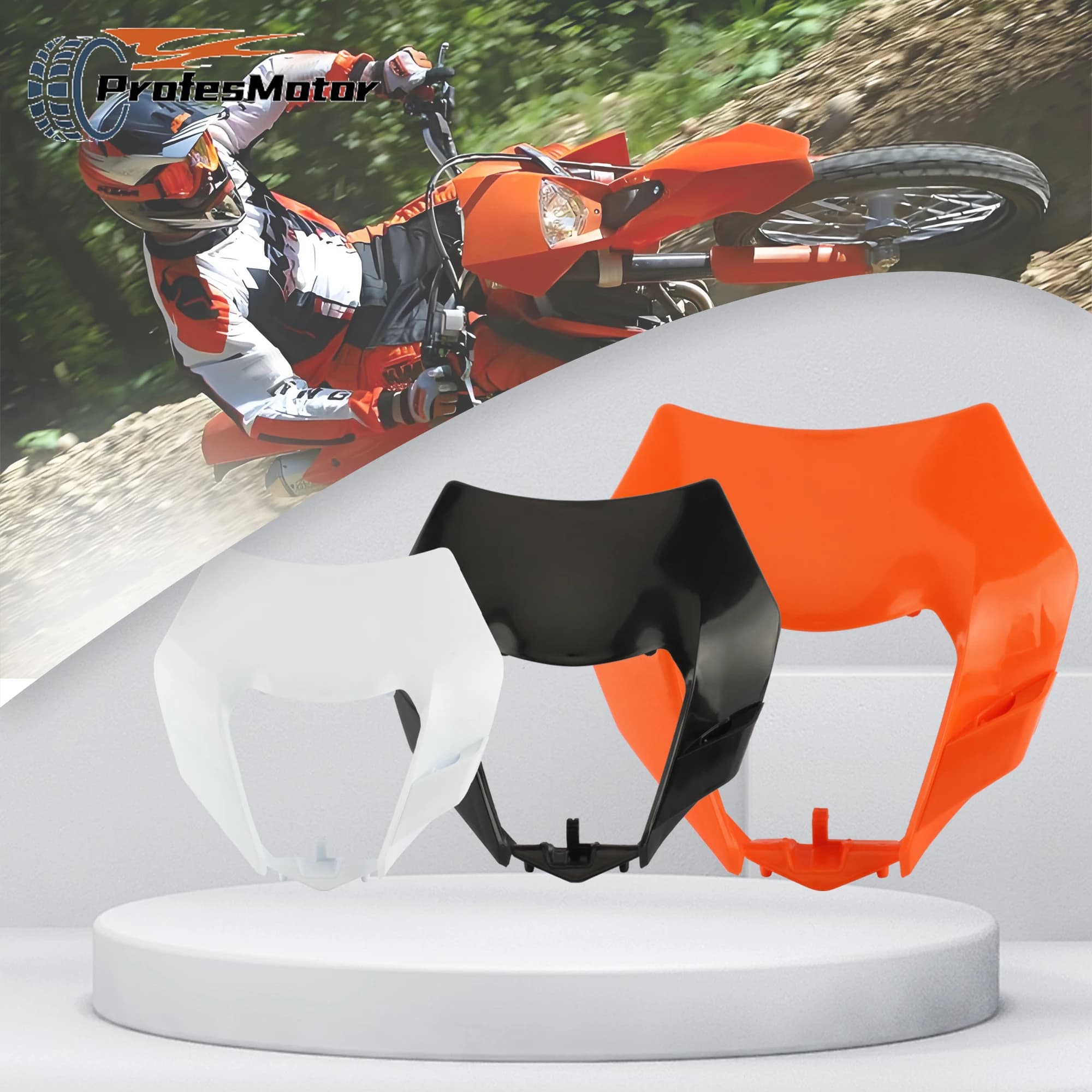 Motorcycle LED Headlight Mask for KTM 2012 2013 2014 2015 2016 EXC SX XC XCF XCW 125 To 500 Enduro DirtBike Headlamp Plate Parts