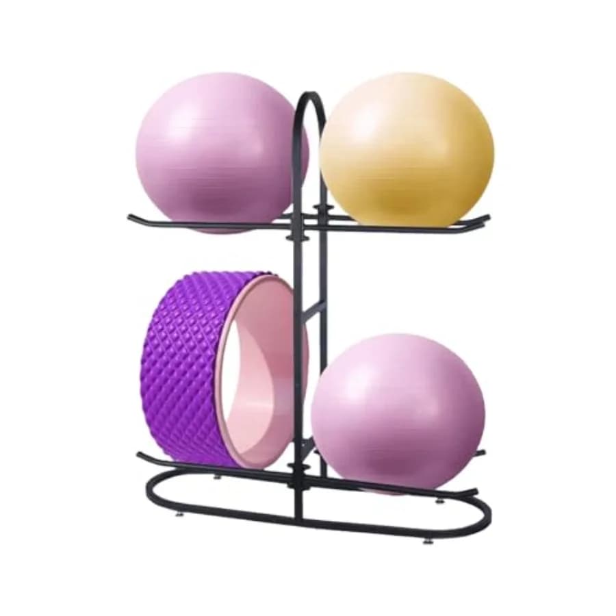 Support for Stabilizer Balls for Yoga, Domestic and Commercial Gym, Porta Palloni Medici e Porta Palline Yoga in Nero