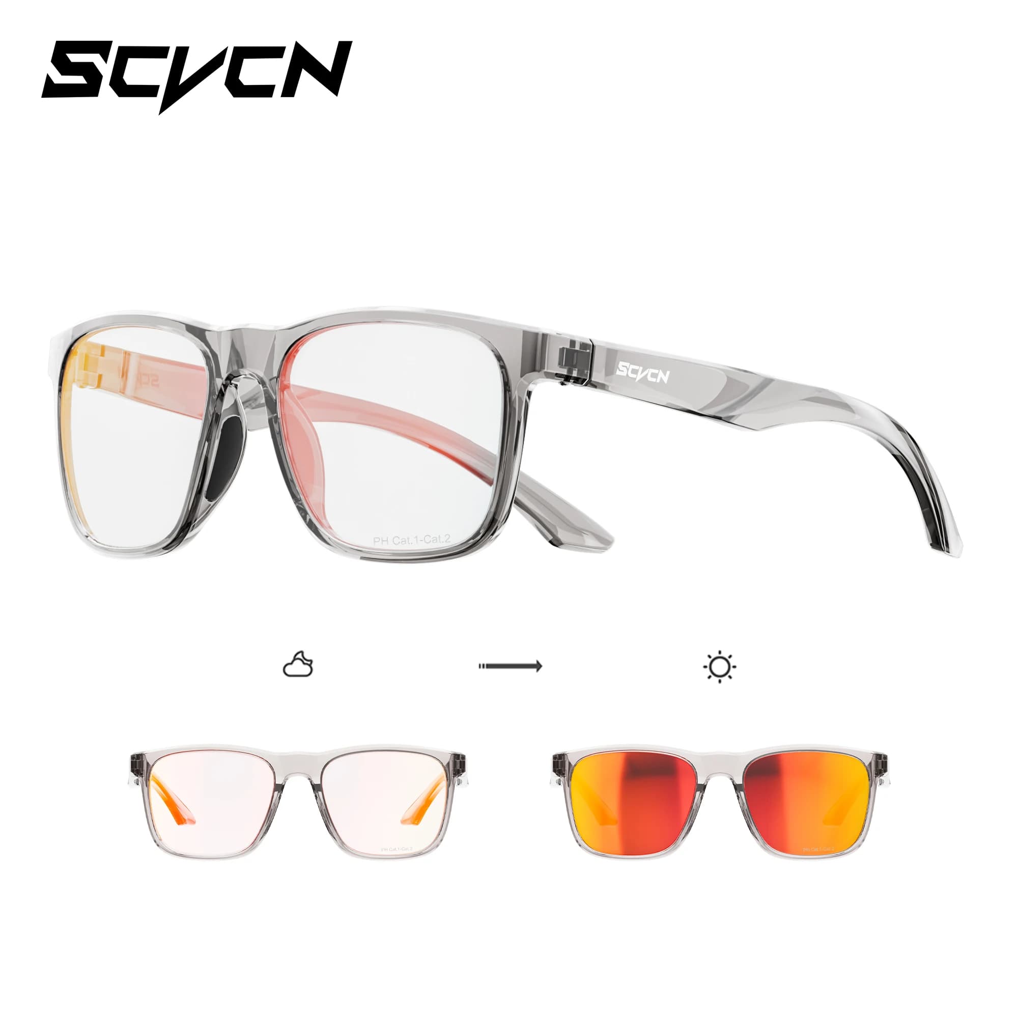 SCVCN Hiking Eyewear Photochromic Men's Cycling Sunglasses UV400 Bicycle MTB Goggles Bike Sunglasses Outdoor Glasses Equipment