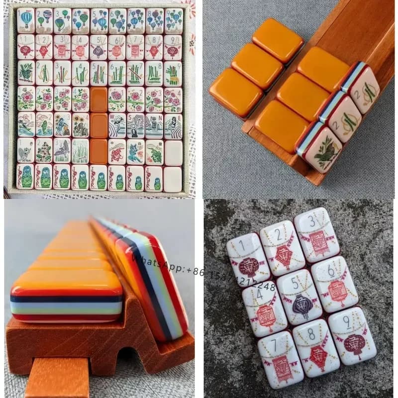 7-Layer Acrylic American Mahjong Set, Walk With Me Design Carved Custom 160 Mahjong Tiles