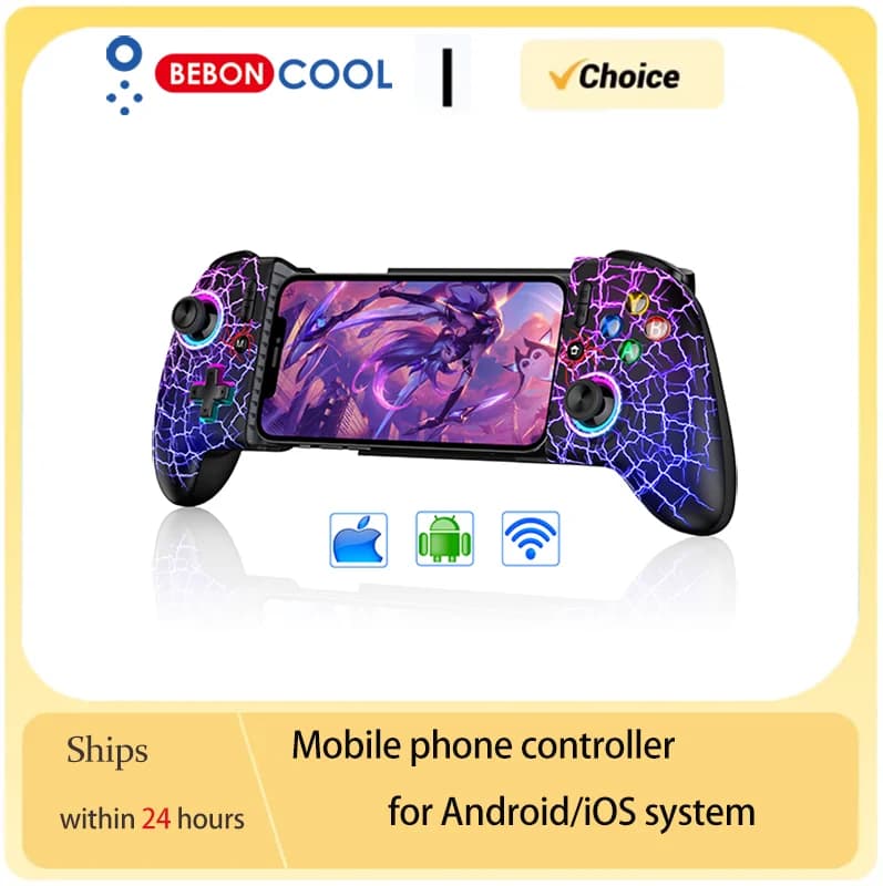 BEBONCOOL Controllo per Android/iOS/Cloud Gaming Xbox Gioco RGB Telefono cellulare wireless Effetto Hall Gamepad Connessione Bluetooth