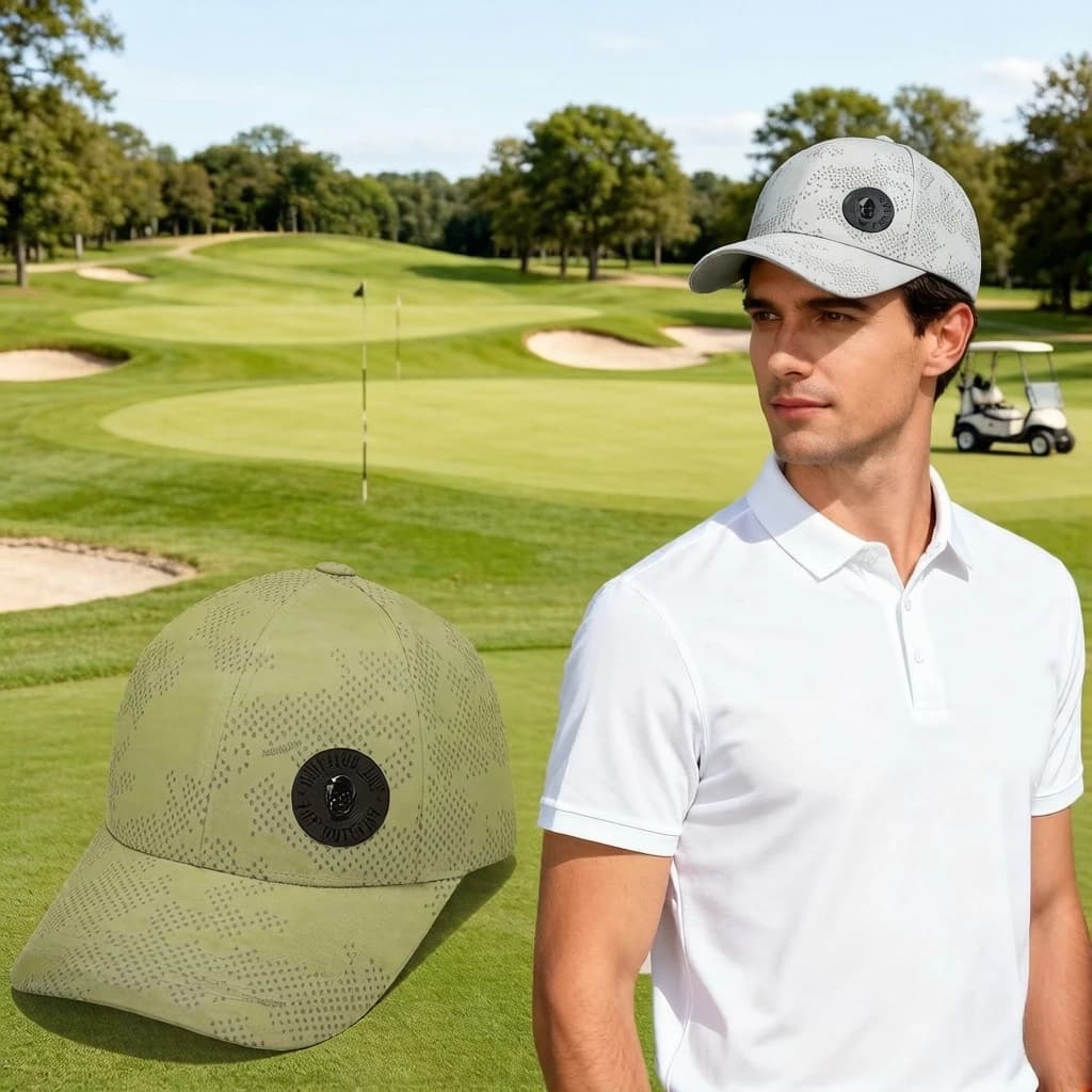 Cappellino da Baseball Ricamato Stile Coreano Mimetico da Golf per Uomo, Cappello Versatile Casual da Esterno con Visiera a Becco d'Anatra, Cappello da Sole da Golf
