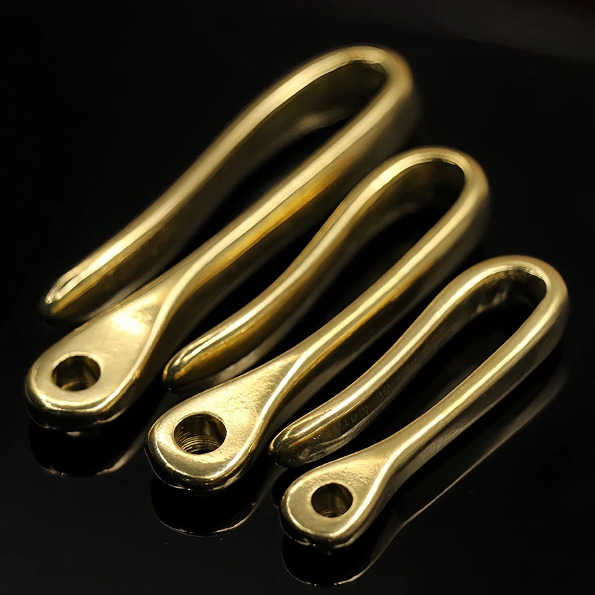 Cintura in ottone massiccio Gancio a U Portachiavi Portachiavi Portafoglio Fob Clip Retro Vintage Amo da pesca per portachiavi Accessori per gioielli fai da te