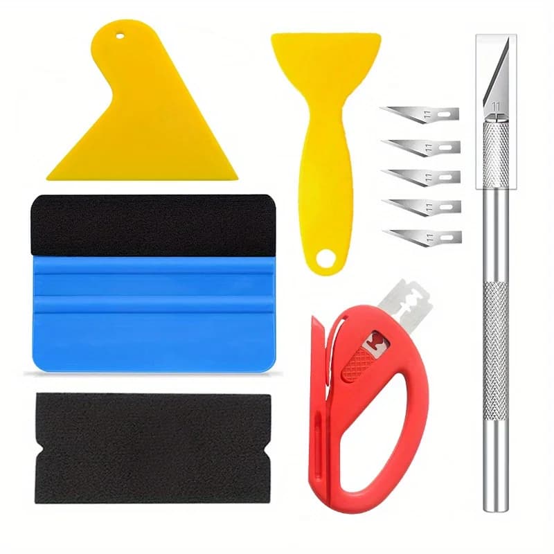 Car Wrapping Tools Kit Vinyl Scraper Cutter Film Squeegee Vinyl Spatulas Plastic Wrap Tool Window Tinting Tools Car Accessories