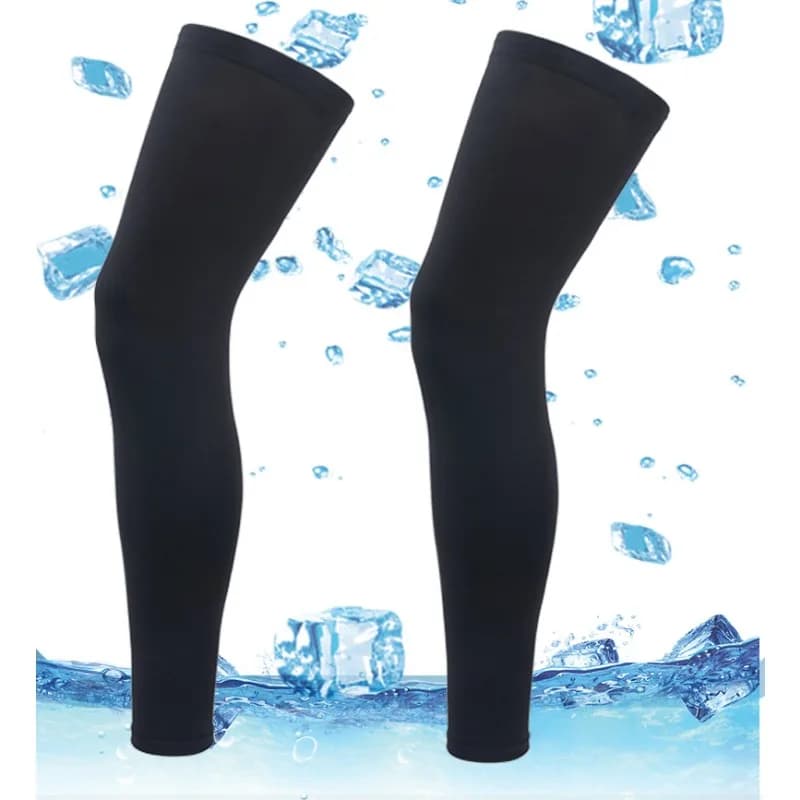 2 Pezzi di Manicotti Refrigeranti per Ginocchia, per Uomo e Donna, Sport Estivi, Corsa, Ciclismo, Antiscivolo, Protezione Solare, Leggings a Compressione