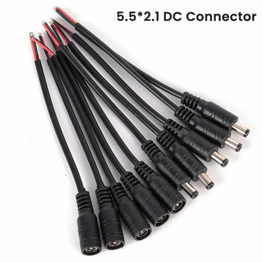 22AWG Connettore DC 5.5x2.1mm Maschio/Femmina Cavo di Alimentazione Jack 15cm 5-12V Adattatore di Alimentazione Cavo di Prolunga Per LED Luce di Striscia CCTV