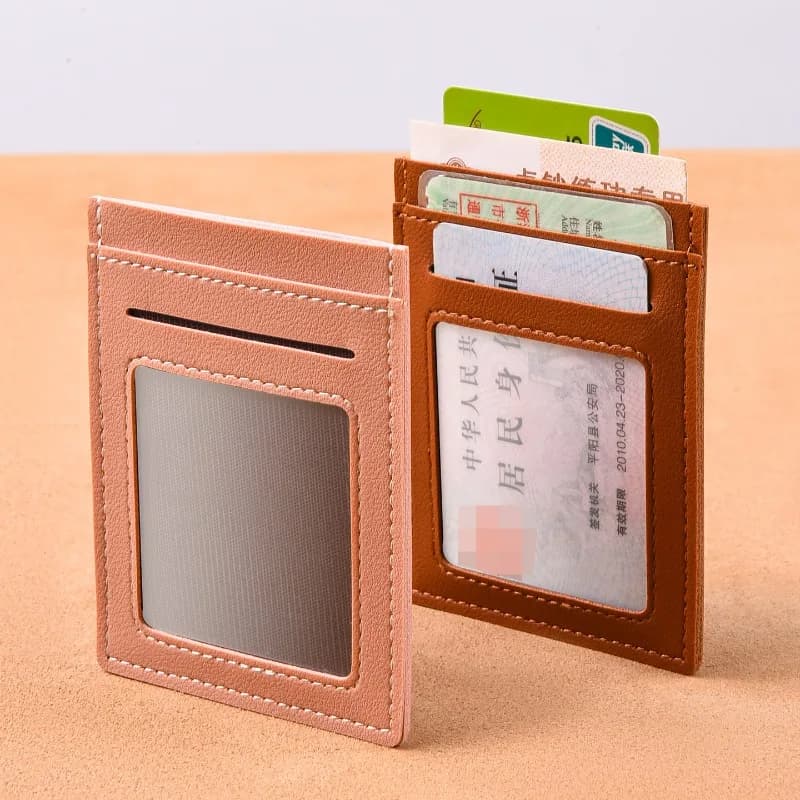 Portafoglio porta carte ultra sottile per donna uomo Slim Mini RFID Blocco multi slot per carte di credito Tasca ID Badge Custodia per carte di credito