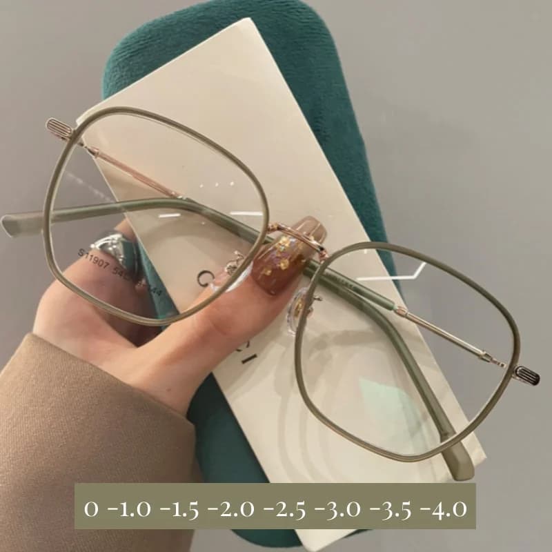 Fashion Trend Minus Diopter Myopia Glasses for Women Men Retro Square Frame Near-sighted Prescription Eyewear Diopter 0 TO -4.0