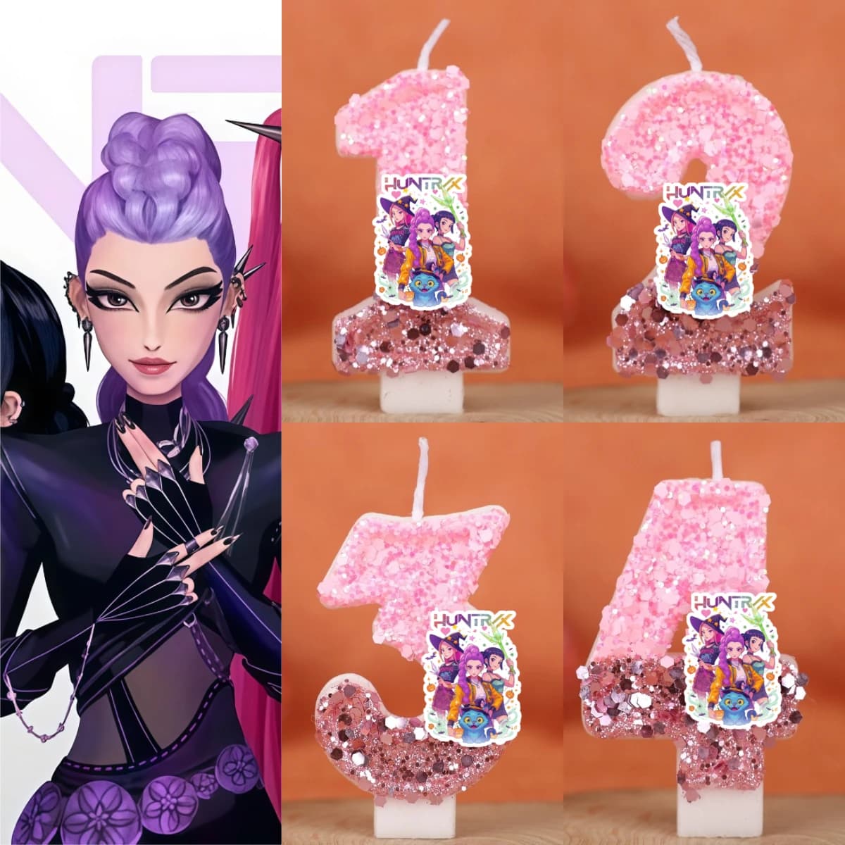 0-9 Shaped Digital Candles for Girls, Birthday Cake Decorations, Theme Party Accessories Cartoons