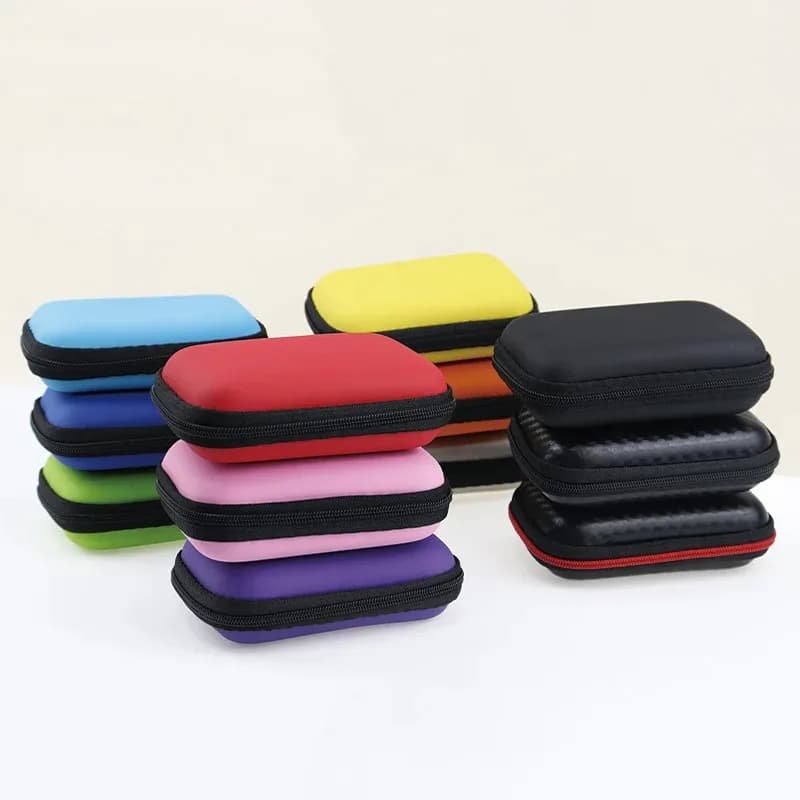 Borsa portaoggetti Spot eva borsa per cuffie borsa per fotocamera ccd cavo dati caricatore borsa quadrata con cerniera in PU portatile