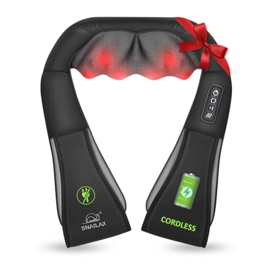 Wireless Massager - Shiatsu Massage for Collo and Spalle with Heat, FSA Compatible, Portable Electric Massage Cushion for Back and Lombare