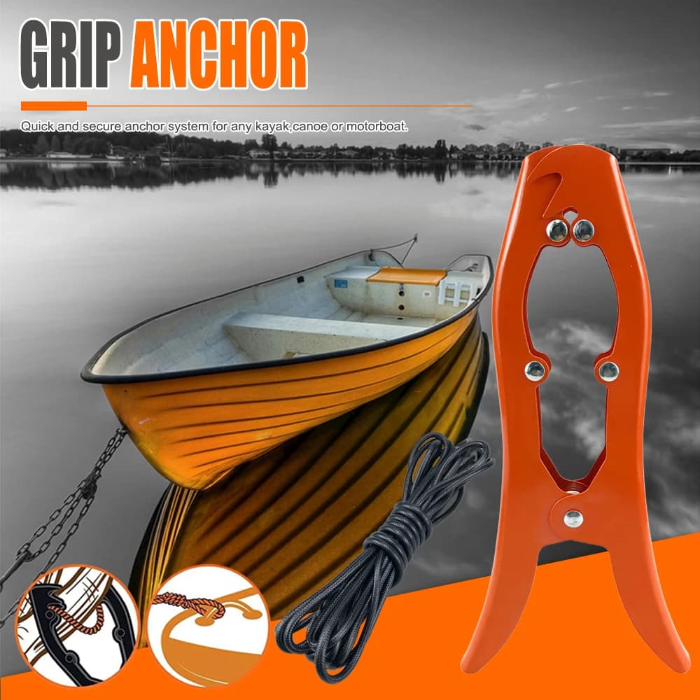 Impugnatura per ancoraggio per canoa Barca Pontone Kayak Accessori per la pesca Morsetto per denti Ombrello Artiglio Morsetto per ancoraggio per barca Maschera per denti