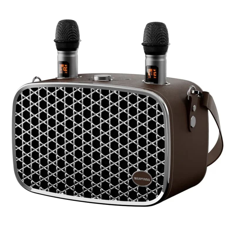 Wanyinba G7 Sistema Karaoke Domestico All-in-One con Doppio Microfono, Altoparlante Bluetooth, Scheda Audio e Batteria per Uso Esterno