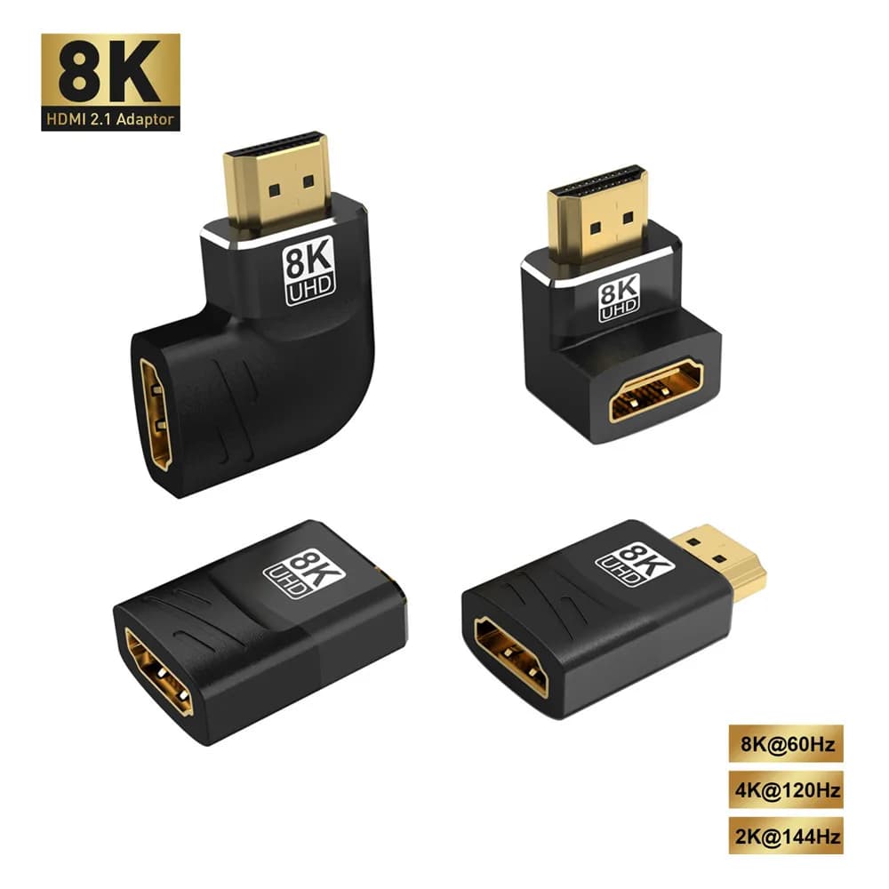 Adattatore ad angolo retto da 90 gradi compatibile HDMI 8K HDMI 270 gradi HDMI 4K @ 120HZ Connettore a gomito HDMI Connettore di estensione HDMI