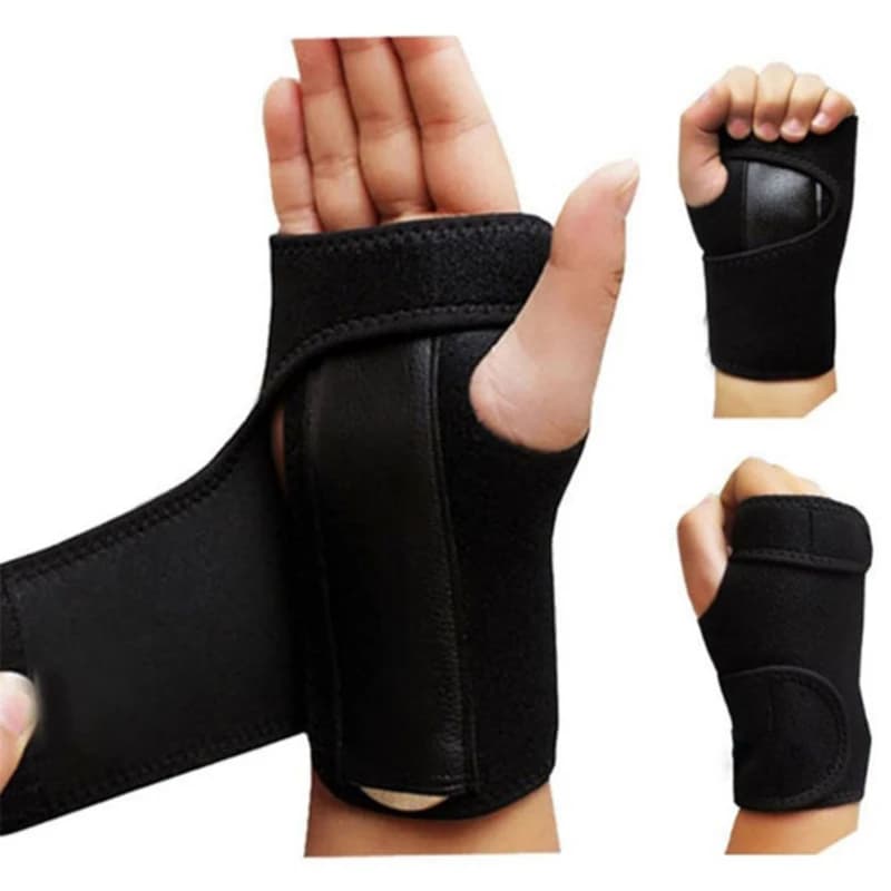 Supporto per Polso Nero con Tendina di Stabilizzazione per Distorsioni, Artrite, Sindrome del Tunnel Carpale, Dolore al Pollice, Benda per Mano Uomo Donna