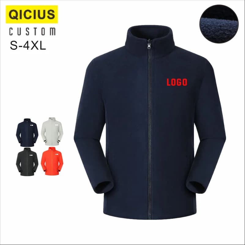 Custom Men Women's Fleece Thermal Hiking Jacket Outdoor Sports Climbing Trekking Camping Windbreaker Warm Coat For Men