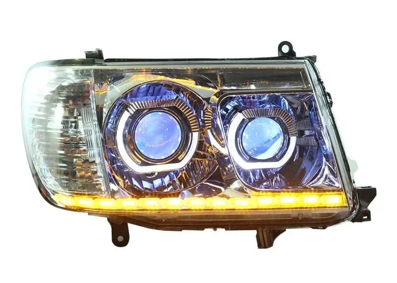 Auto Anteriore Ha Condotto Il Faro Diurno DRL Testa della lampada Basso Abbagliante Angelo occhio per Toyota land cruiser lc100 4700 4500