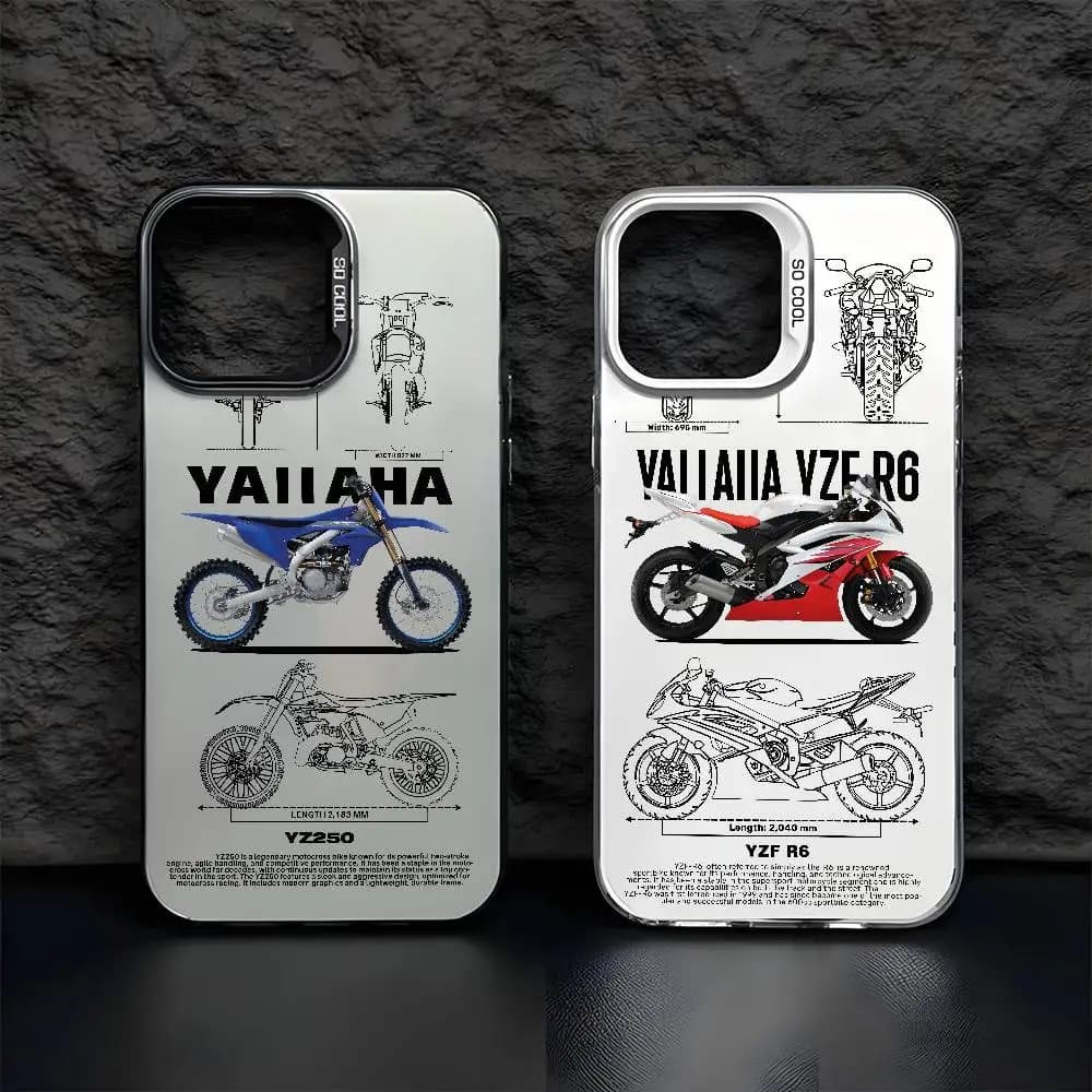 Custodia per telefono Y-YamahaS per auto di lusso di moda per IPhone 17 16 15 14 13 12 11 Pro Max Nero Viola Opaco Laser Metallico Aurora Funda
