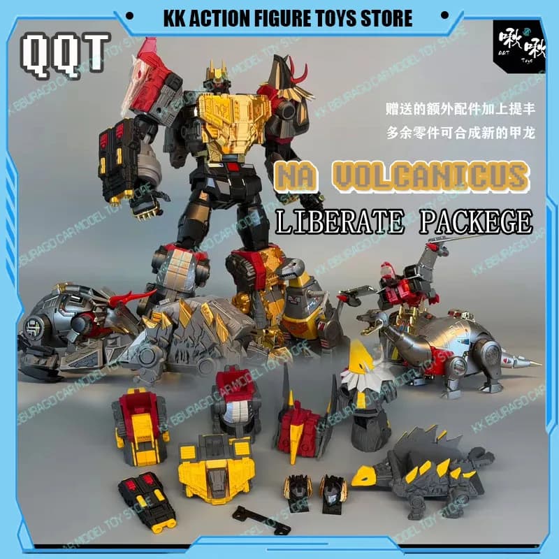 QQT Toys Transformation NA Volcanicus Dinoking Action Figures Upgrade Kit Liberate Packege Modello 3D in Plastica da Collezione con Ali