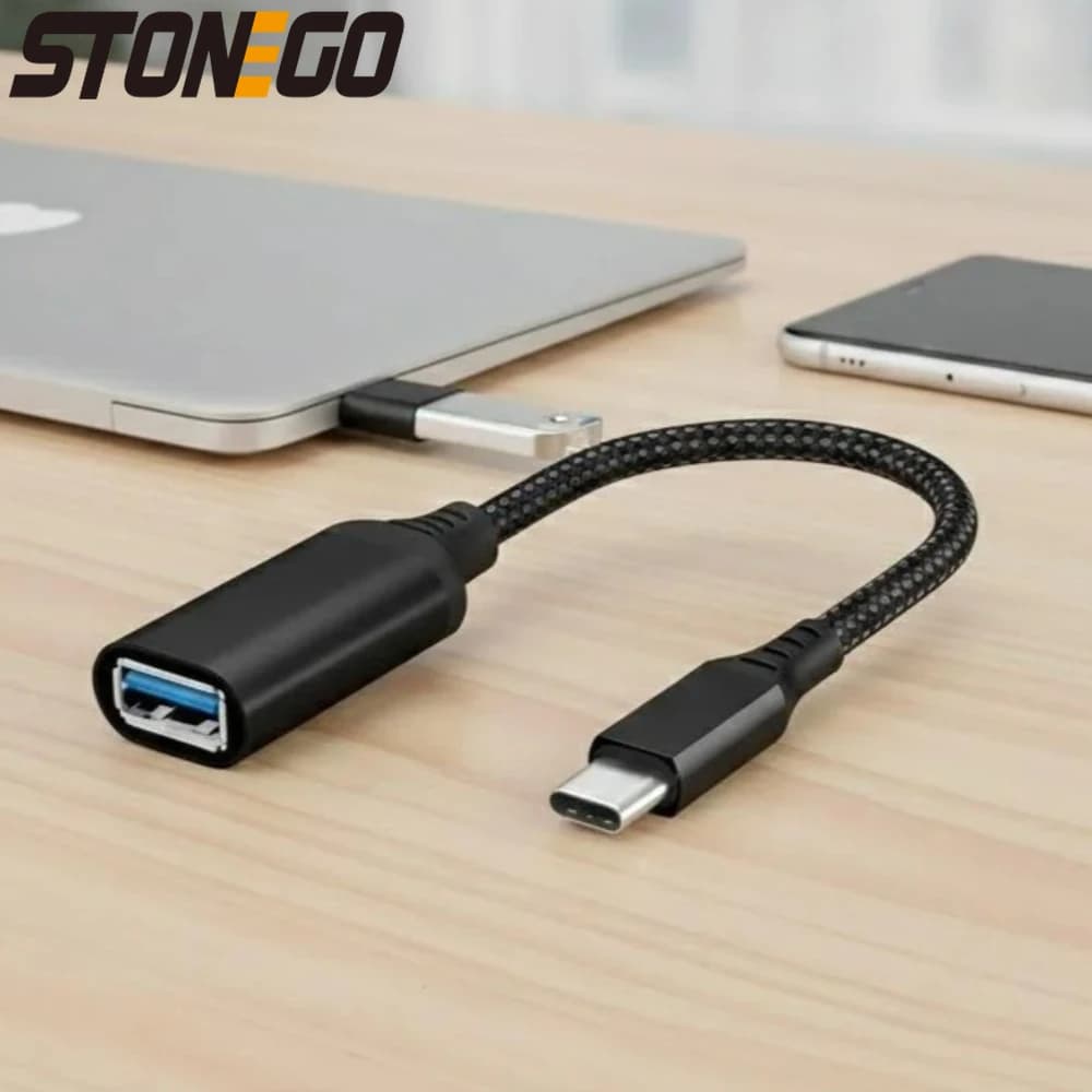 Cavo OTG Tipo C, Adattatore da USB C Maschio a USB 3.0 A Femmina per Smartphone e Tablet, Sincronizzazione Dati e Ricarica Rapida