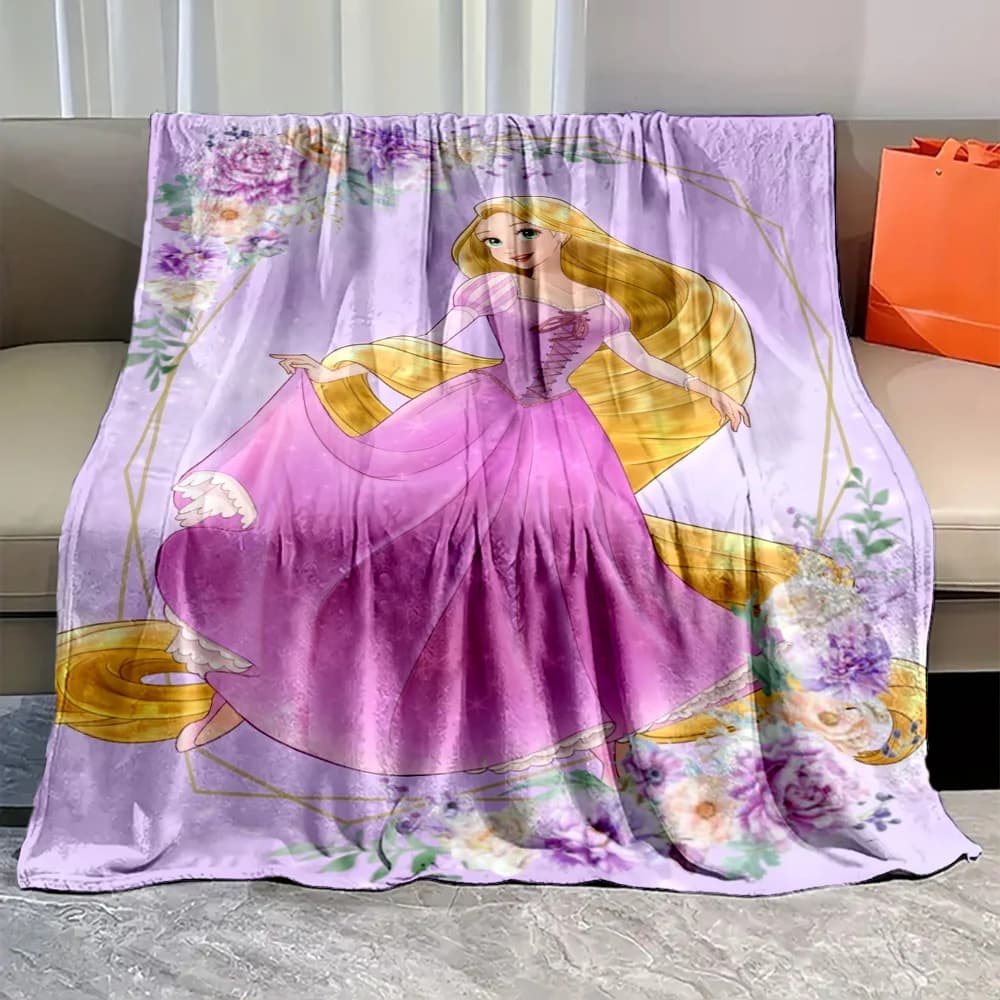 Coperta con stampa Disney Princess Rapunzel in 6 misure, coperta soffice in peluche per divano letto, per bambini e adulti, per viaggi, forniture per la casa, regalo