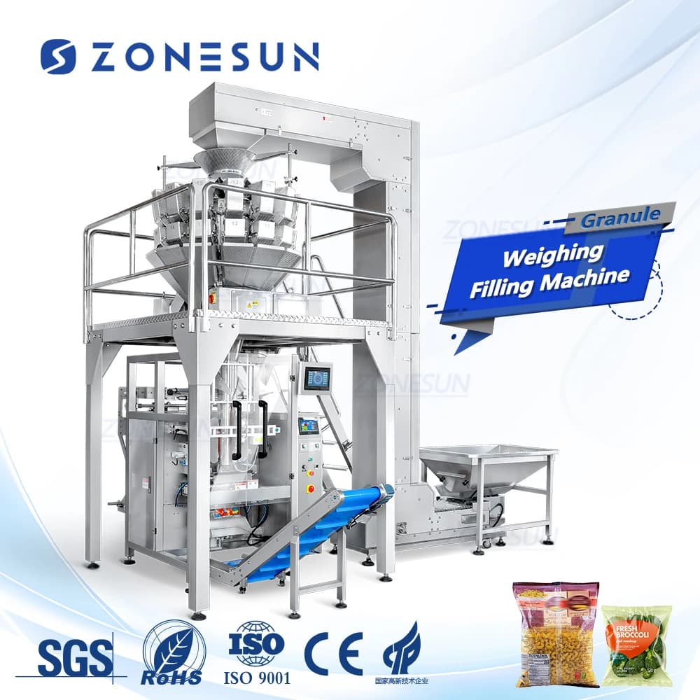 ZS-GW14 Macchina per imballaggio di granuli di frutta secca per snack di noci verticali a 14 teste completamente automatica