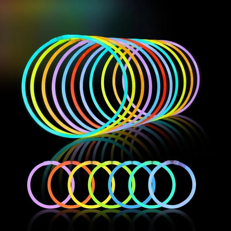 Confezione da 300 bastoncini luminosi: 100 collane luminose da 22'' e 200 bastoncini luminosi da 8'' - Forniture per feste che si illuminano al buio, bomboniere