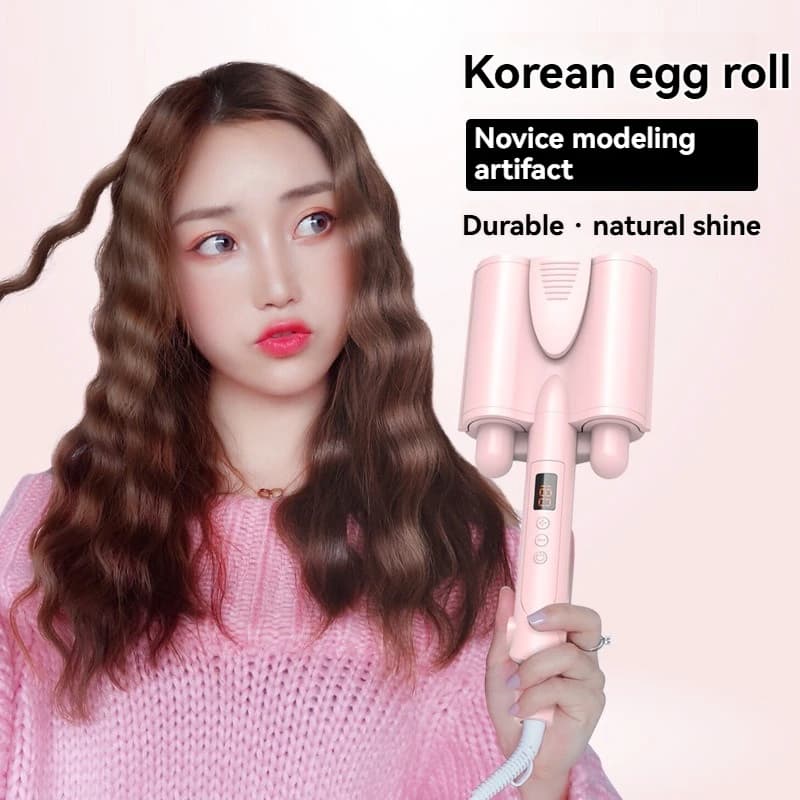 Iron curlers for roll of eggs with three tubes LCD Water Ribbon Iron three tube electric curler Steak Iron for hair for egg roll