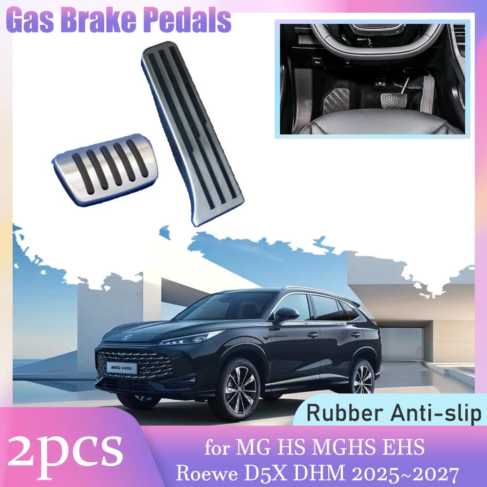 Auto Gas Pedali Freno per MG HS MGHS EHS Roewe D5X DHM 2025 ~ 2027 Anti-Slip In Lega di Alluminio Resto Frizione Pedale copertura Accessorie