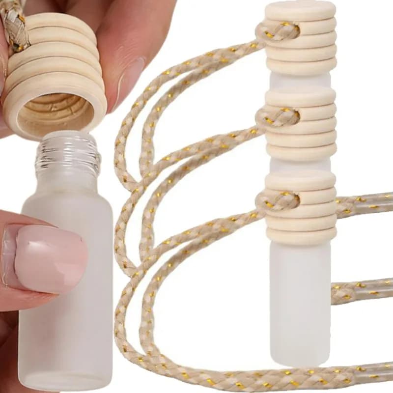 10/5 Pezzi Bottiglia di Profumo per Auto da 5ml per Oli Essenziali, Deodorante per Auto, Ornamento Auto, Ciondolo Profumato, Accessori Auto