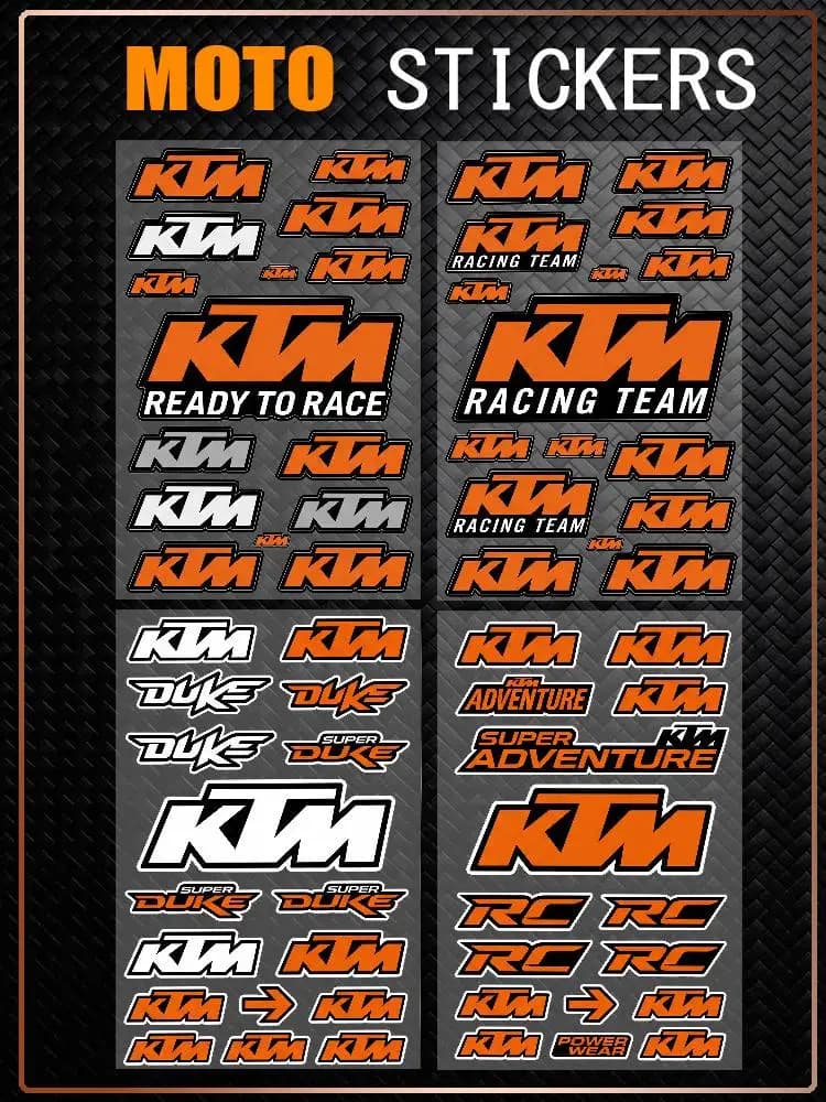 Adesivi Decorativi Riflettenti Impermeabili Anti-Graffio per KTM RACING, Adatti per Auto, Moto, Casco, Tazza, Frigorifero