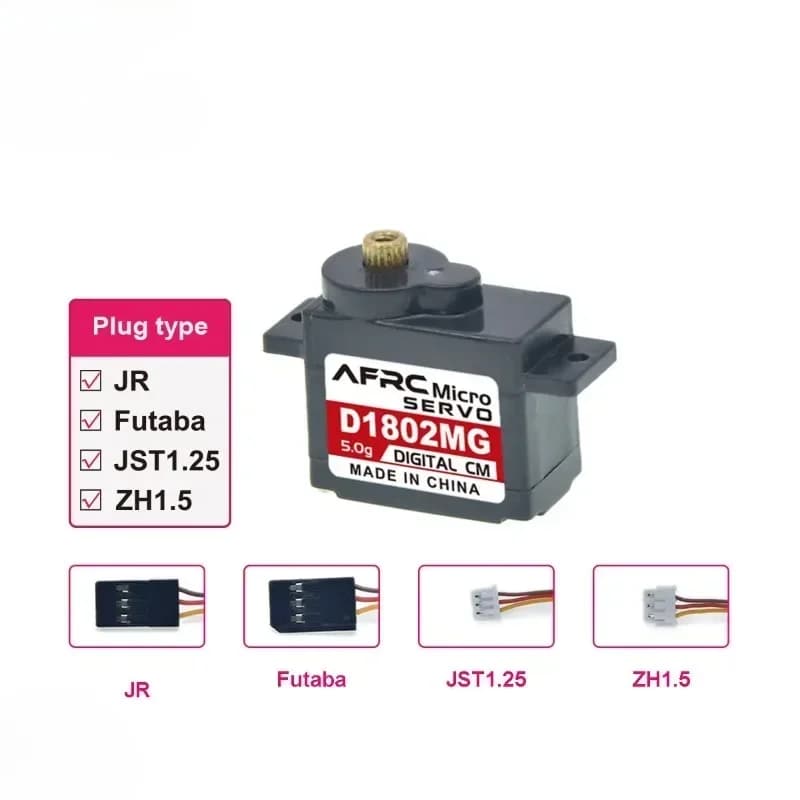 Micro Servo Digitale in Plastica D1802 5g con Motore Coreless 3.7-6V per Modelli RC, Micro Aerei, Elicotteri, Robot e Parti Fai-da-Te