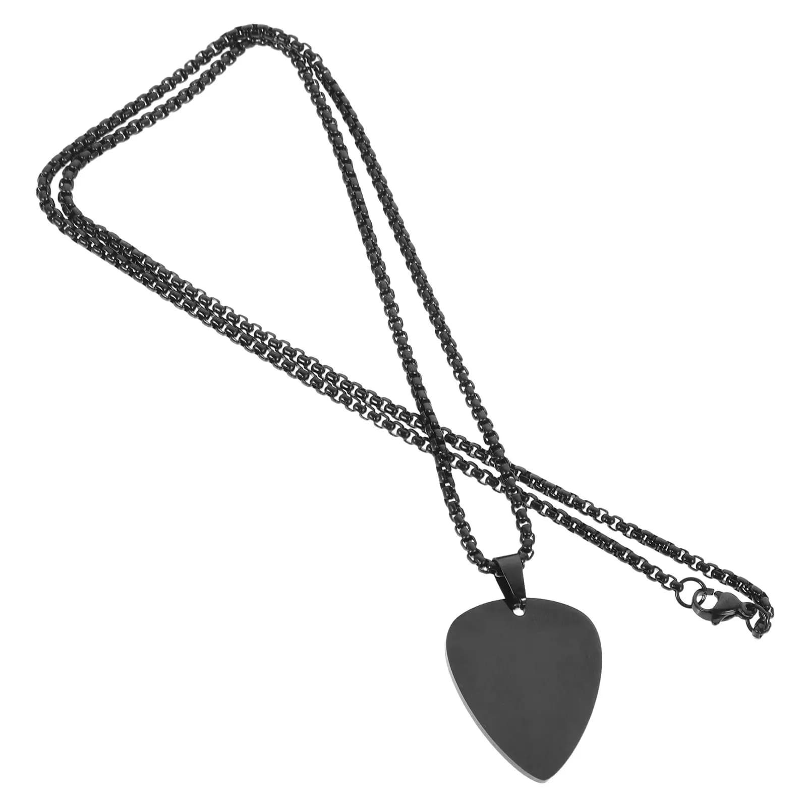 Collana con Ciondolo a Forma di Plettro per Chitarra, in Acciaio Inossidabile, Catena per Clavicola, per Uomo e Donna, Gioiello Musicale Resistente alla Ruggine