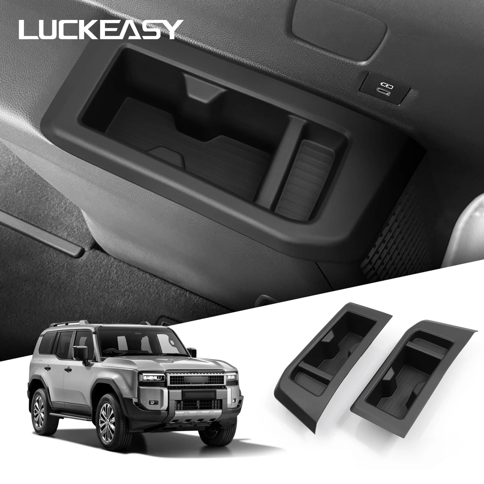 For Toyota Land Cruiser Prado 2024 250 J250 LC250 Water carriers 7 places Third row Drinks Wallets Interior accessories car