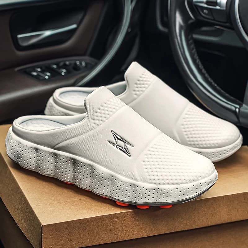 Men Large Size Closed Toe Platform Slides On Casual Sandals Shock Absorbing Slip Grippy Sole Daily Outdoor Versatile Comfort