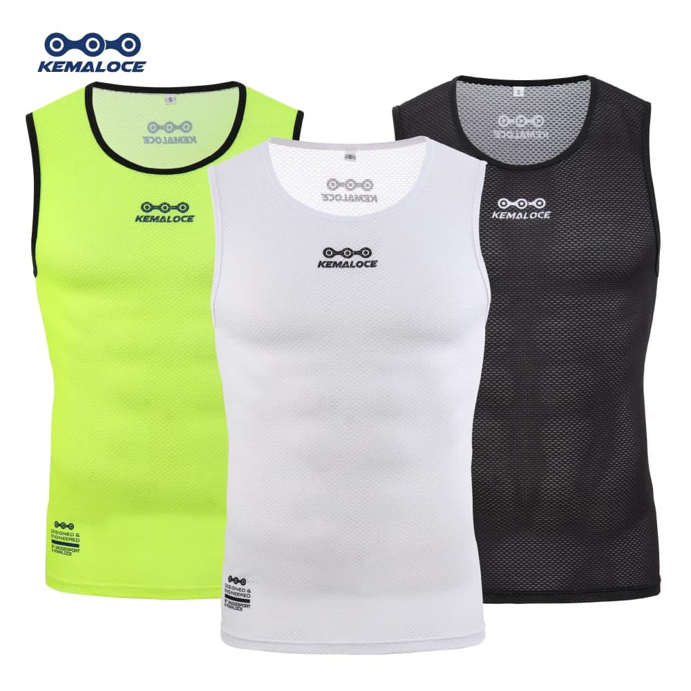 KEMALOCE Strato Base da ciclismo Maniche Traspirante Bianco 2023 Cool Cycle Gilet senza maniche Quick Dry Summer MTB Vest Bike Undershirts