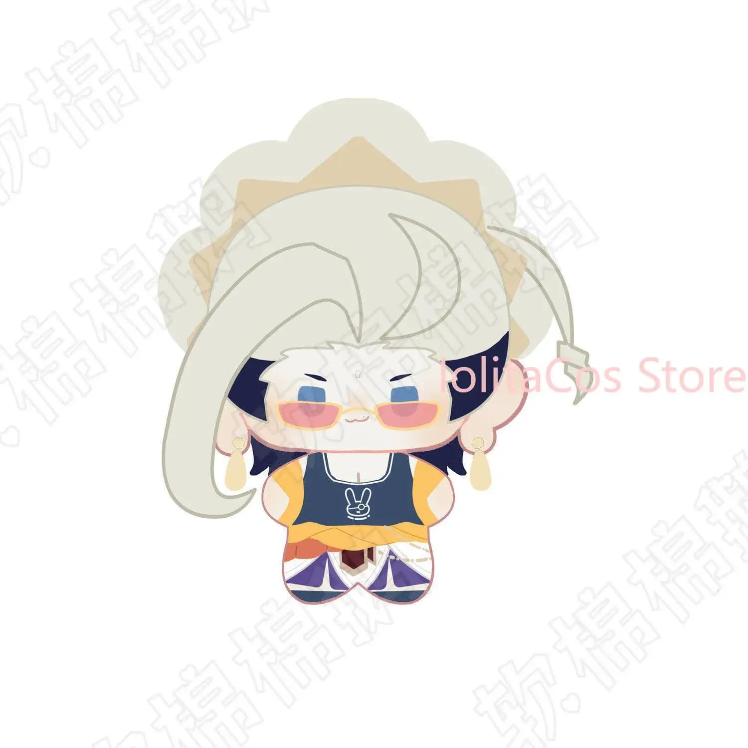 Peluche Q-version di Ragnarok Buddha Adam Poseidon Qin Shi Huang da 10 cm, Giocattoli Anime Imbottiti, Portachiavi, Ciondolo, Regalo di Natale