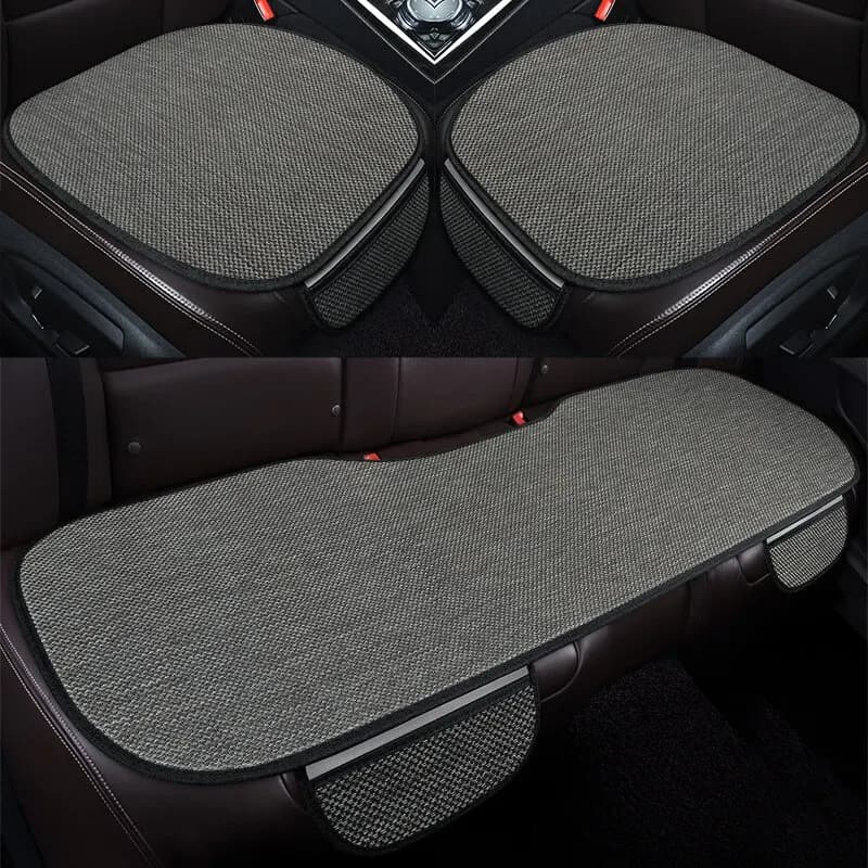 Set of three pieces of cushion for car seat in juta
