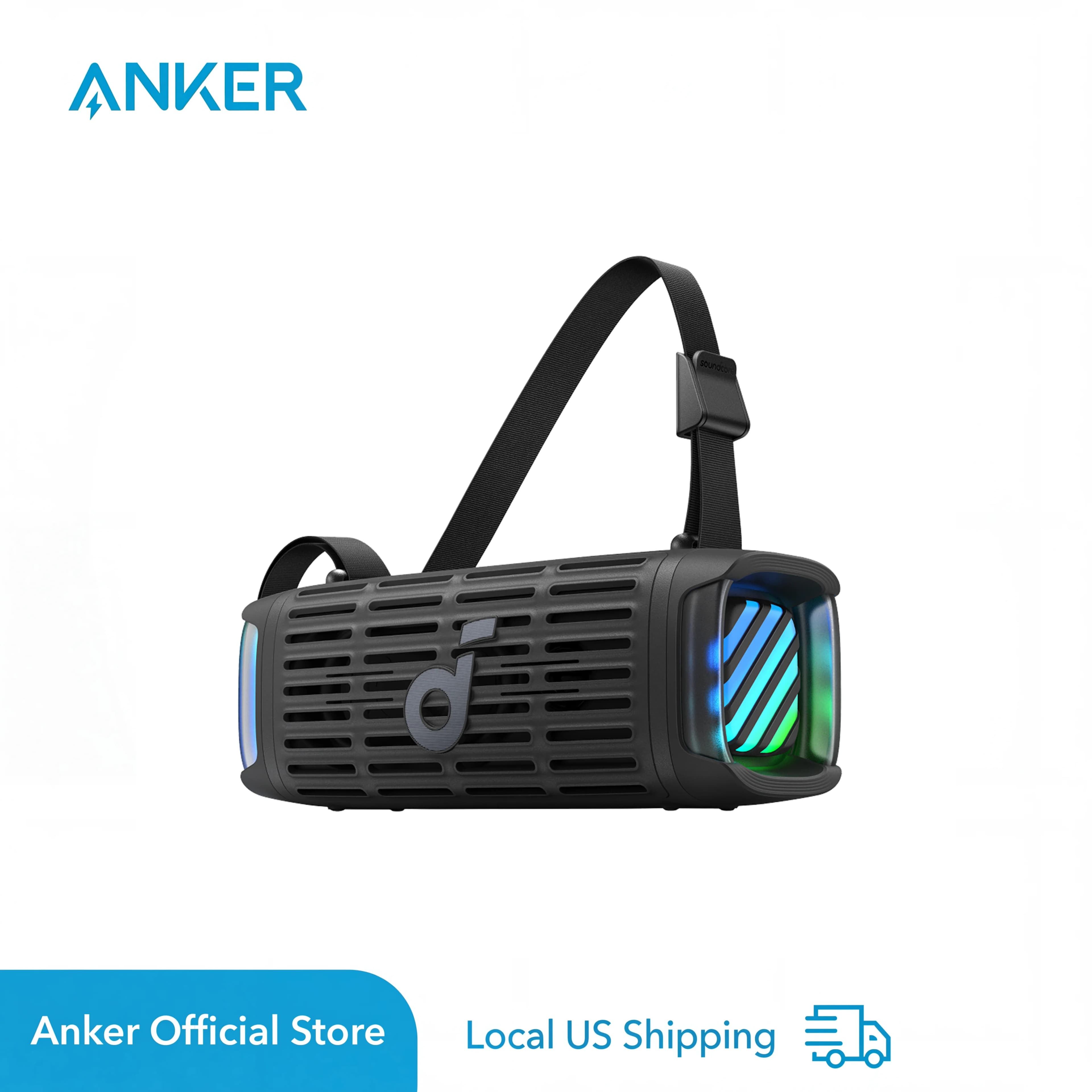 Soundcore Boom 3i by Anker, Compact Speaker for Exterior, Waterproof IP68, Reproduction Floating, Water Resistant Salad (Reconditioned)