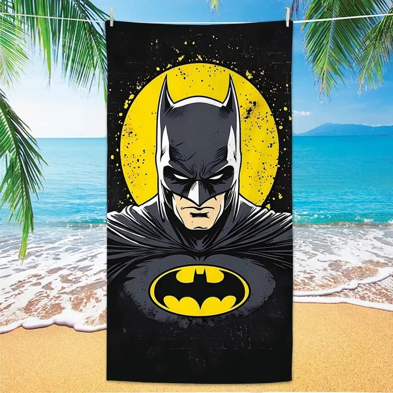 Il Difensore Oscuro! Asciugamano da spiaggia con design 3D B-Batman, microfibra super morbida ad asciugatura rapida, regalo leggero per gli appassionati