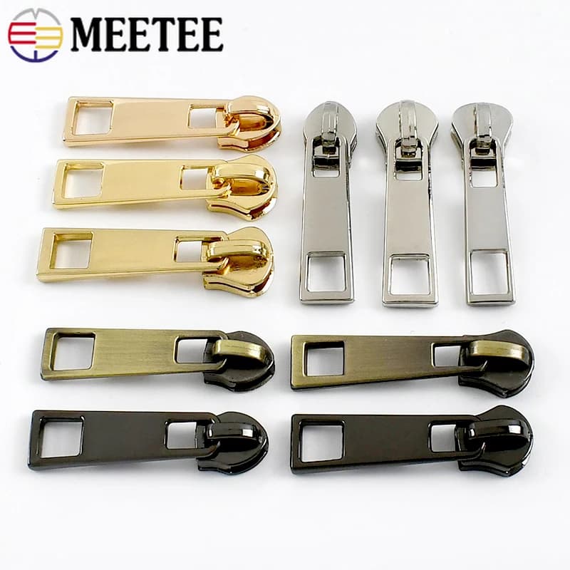 5-20 pezzi 5 # Tirante con cerniera per cerniere in metallo/nylon/resina Borse con cerniera Cursore Jean Cappotto Kit di riparazione testa con cerniera Accessori per cucire fai da te