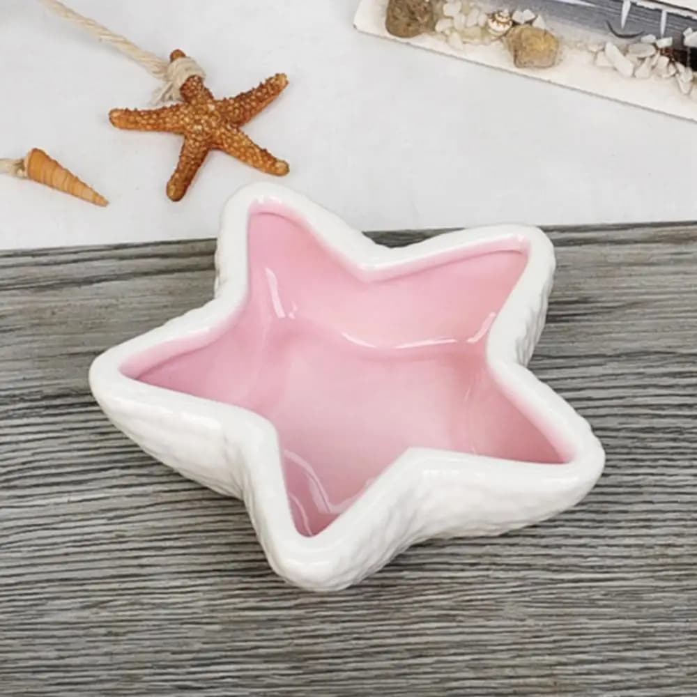 Pet riccio criceto ceramica stella marina cibo ciotola piatto contenitore per bere cartone animato facile da pulire alimentatore accessori per cani