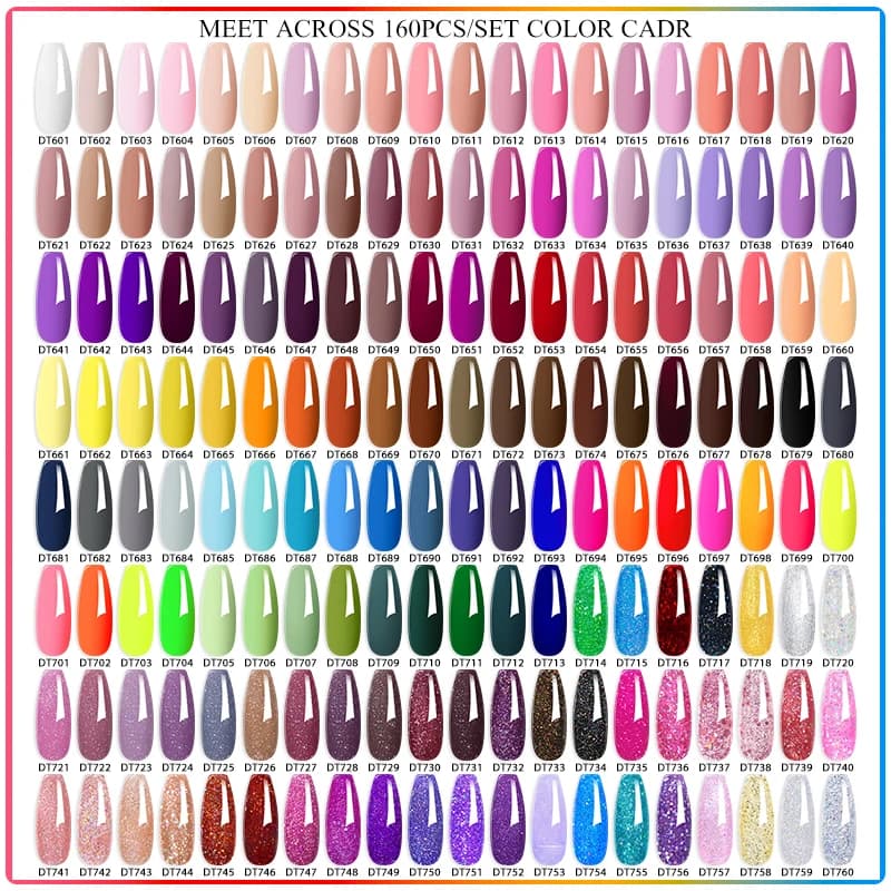 140/160pcs Colorato Gel Smalto Set Nail Art Semipermanente Vernice Soak Off Uv LED Gel Professionale Manicure Set Nails Kit