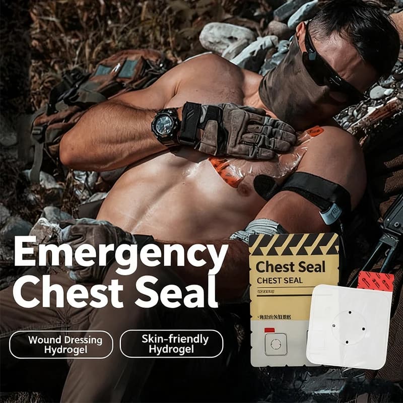 Patch per sigillare il torace di salvataggio all'aperto Medicazione per ferite Patch emostatico per il torace Escursionismo Attrezzatura per l'allenamento tattico per la cura di emergenza