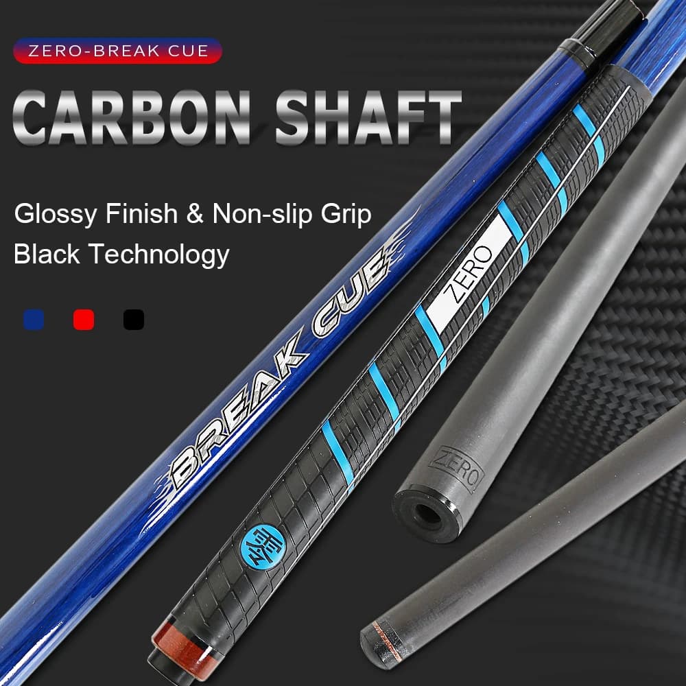 Stecca da biliardo Break Cue 13mm Dimensioni punta Stecche da biliardo in fibra di carbonio 1/2 Stecca da rottura Due opzioni di colore Break Cue