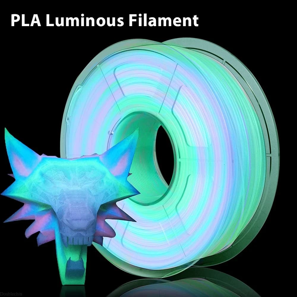 250g 500g 1Kg PLA Rainbow Glow In The Dark 3D Printer Filament Sublimation Shine Rainbow 3D Printing Material Vacuum Packaging