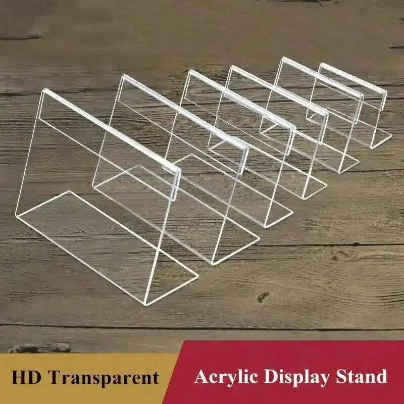 10 pz/lotto L Forma Mini Acrilico Segno Titolare Display Stand Prezzo Nome Etichetta Carta Tag Holder Caso
