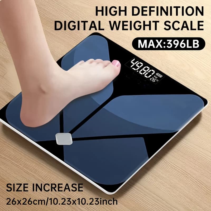 Bilancia da bagno digitale ad alta precisione da 400 libbre | LCD retroilluminato con display Smart Temp | Funziona a batteria | Uso domestico/bagno/dormitorio